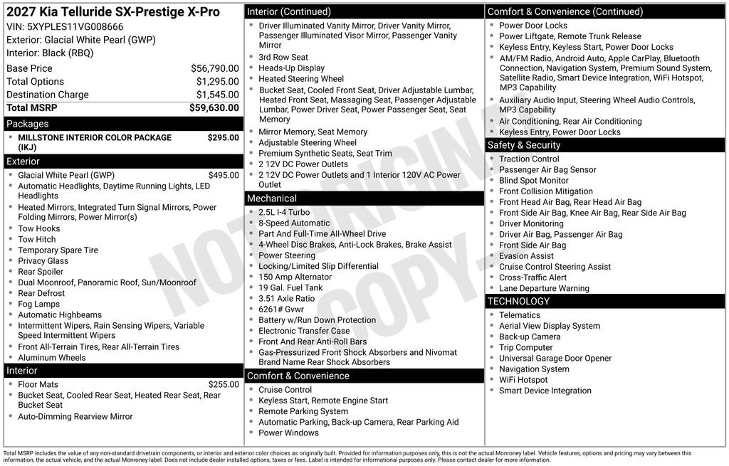 New 2027 Kia Telluride SX Prestige X-Pro AWD/4WD image 6