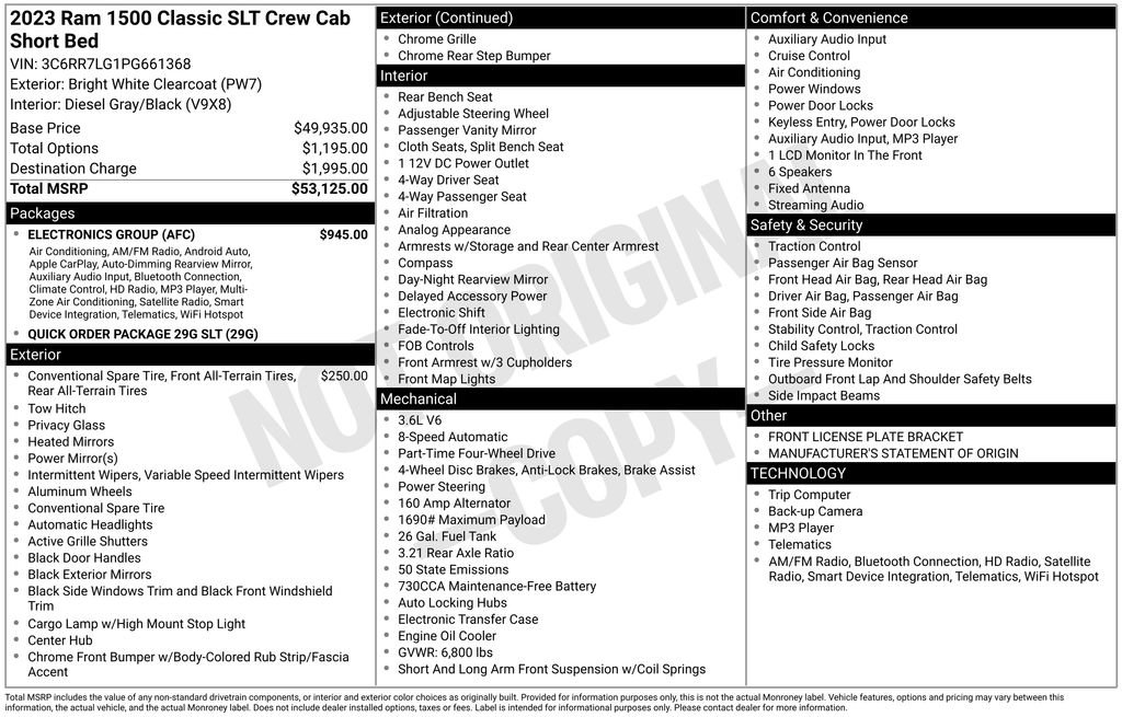 Used 2023 RAM 1500 Classic SLT w/ Electronics Group image 18