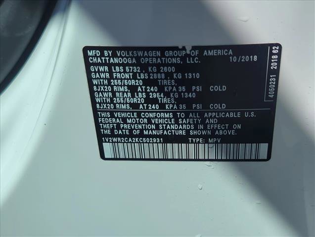 Used 2019 Volkswagen Atlas SE w/ Panoramic Sunroof Package FWD image 30