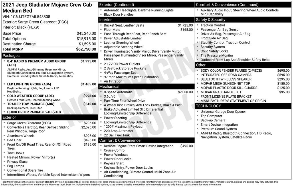 Used 2021 Jeep Gladiator Mojave image 26