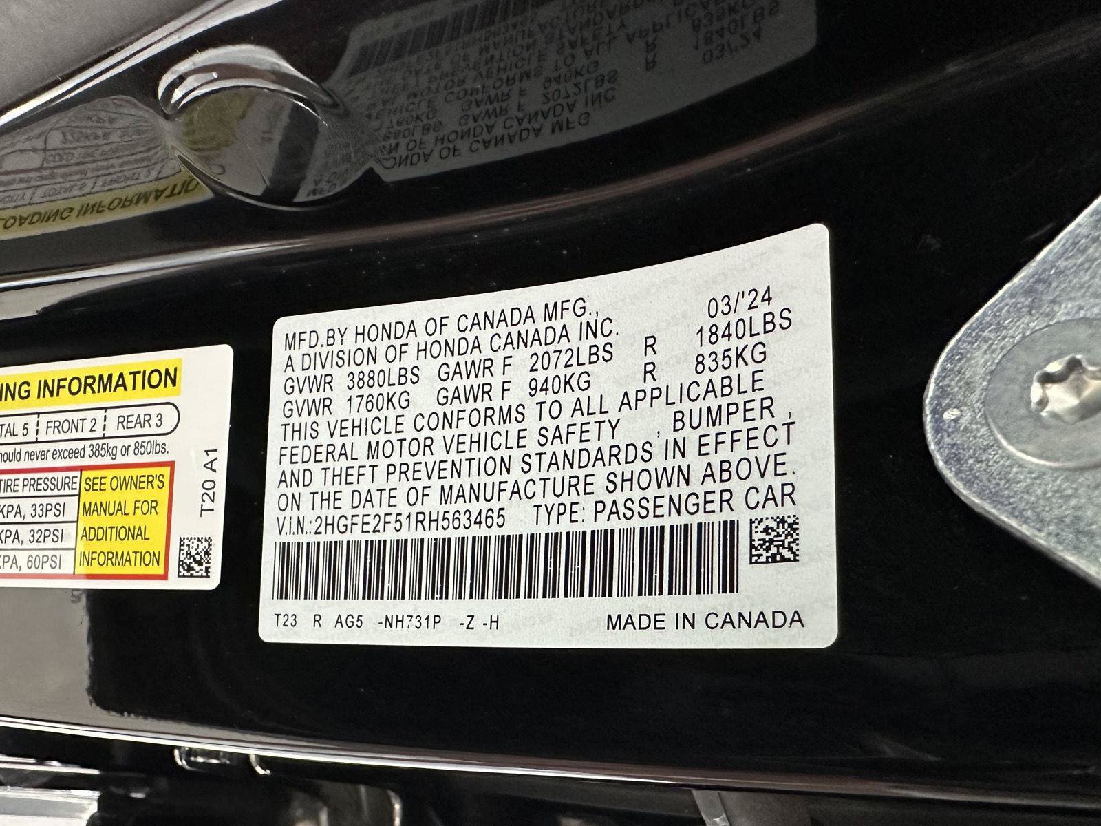 Certified 2024 Honda Civic Sport image 13