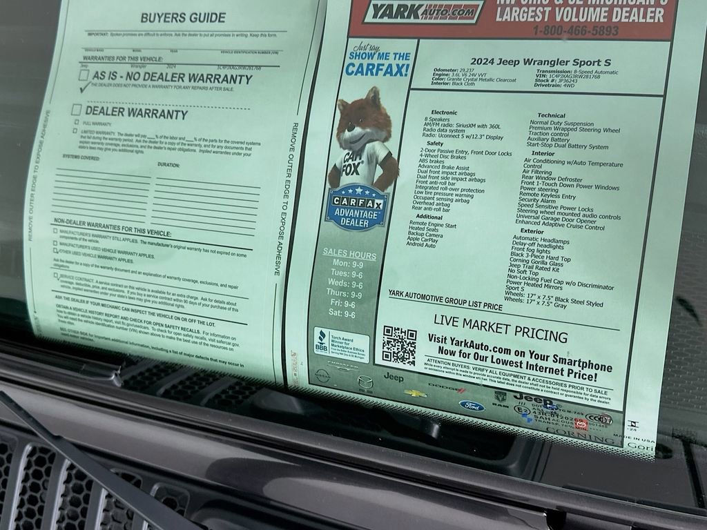 Certified 2024 Jeep Wrangler Sport S image 16