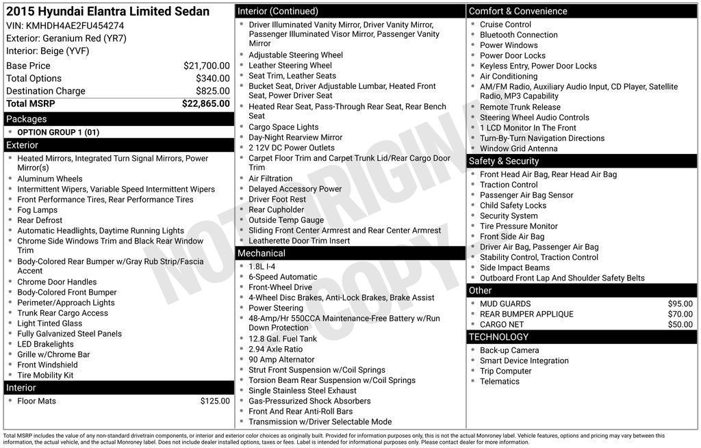 Used 2015 Hyundai Elantra Limited FWD image 35