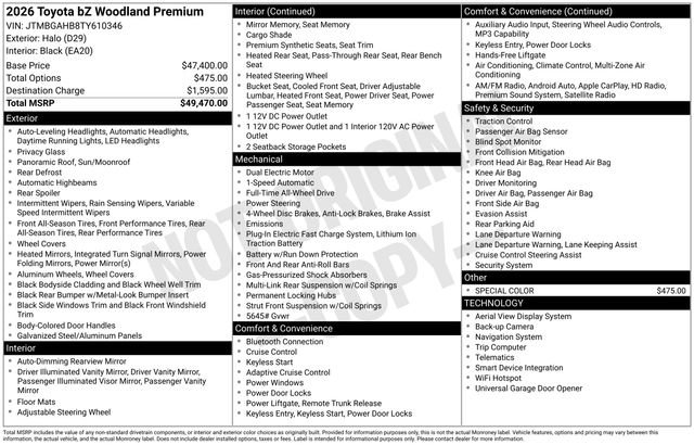 New 2026 Toyota bZ Woodland AWD/4WD image 4