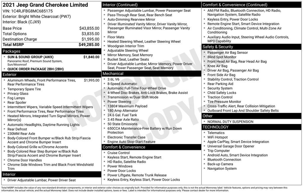 Used 2021 Jeep Grand Cherokee Limited w/ Sun & Sound Group image 15