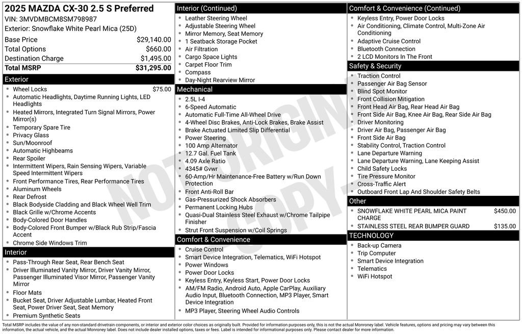 Used 2025 MAZDA CX-30 AWD 2.5 S w/ Preferred Package image 9