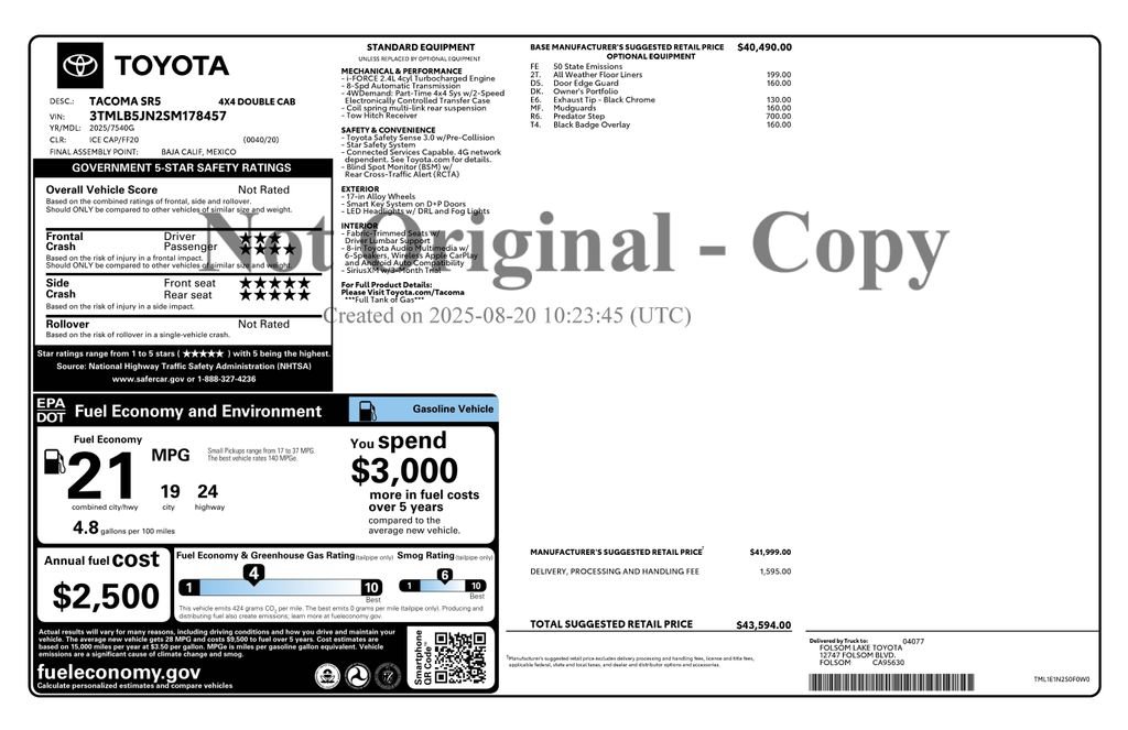 Used 2025 Toyota Tacoma SR5 AWD/4WD image 4
