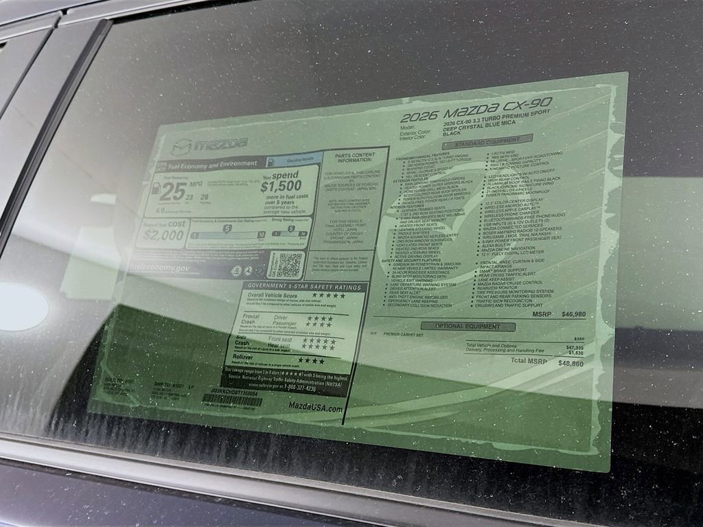 New 2026 MAZDA CX-90 3.3 Turbo w/ Premium Sport Pkg image 12