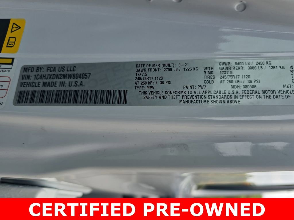 Certified 2021 Jeep Wrangler Unlimited Sport image 34
