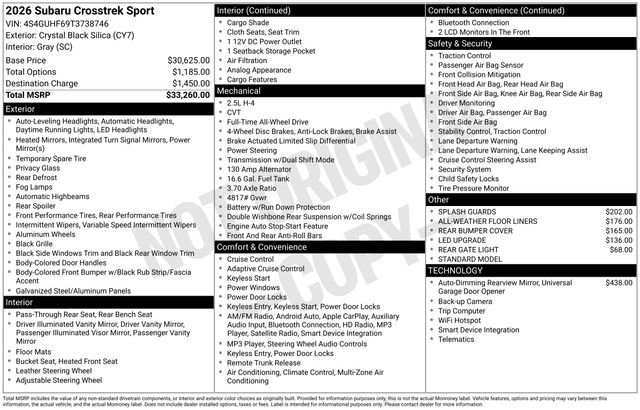 New 2026 Subaru Crosstrek 2.5i Sport image 5