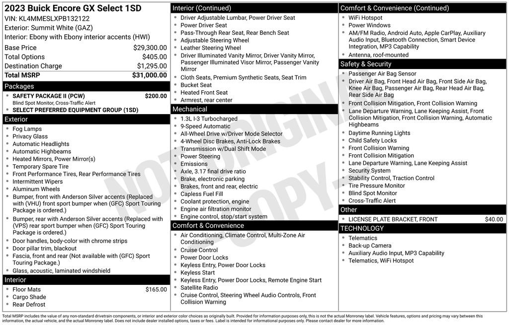 Certified 2023 Buick Encore GX Select w/ Safety Package II image 6