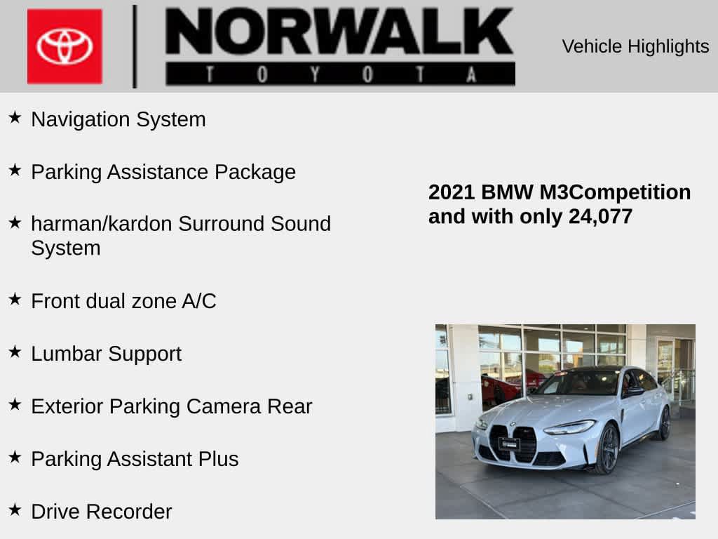 Used 2021 BMW M3 Competition w/ Parking Assistance Package RWD image 10