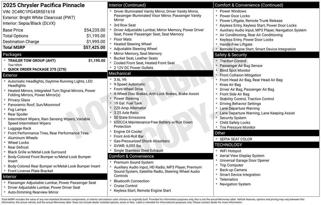 New 2025 Chrysler Pacifica Pinnacle w/ Trailer Tow Group image 9