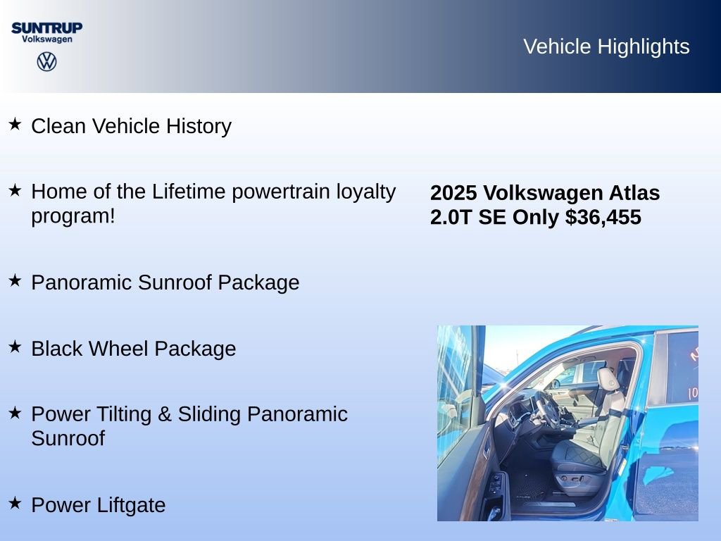 Used 2025 Volkswagen Atlas SE w/ Panoramic Sunroof Package image 8