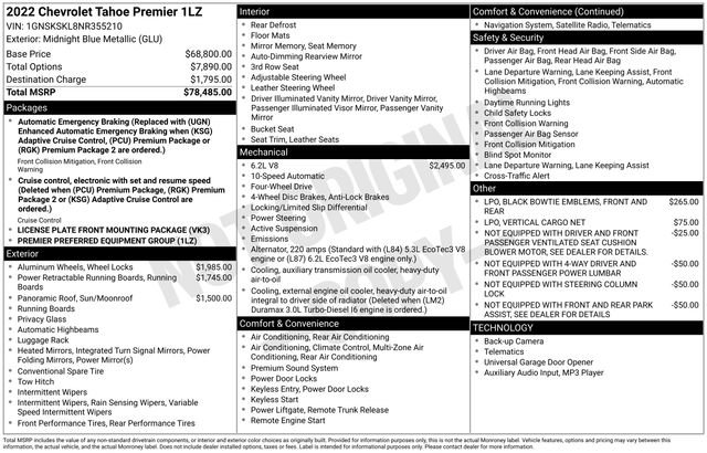 Used 2022 Chevrolet Tahoe Premier AWD/4WD image 33