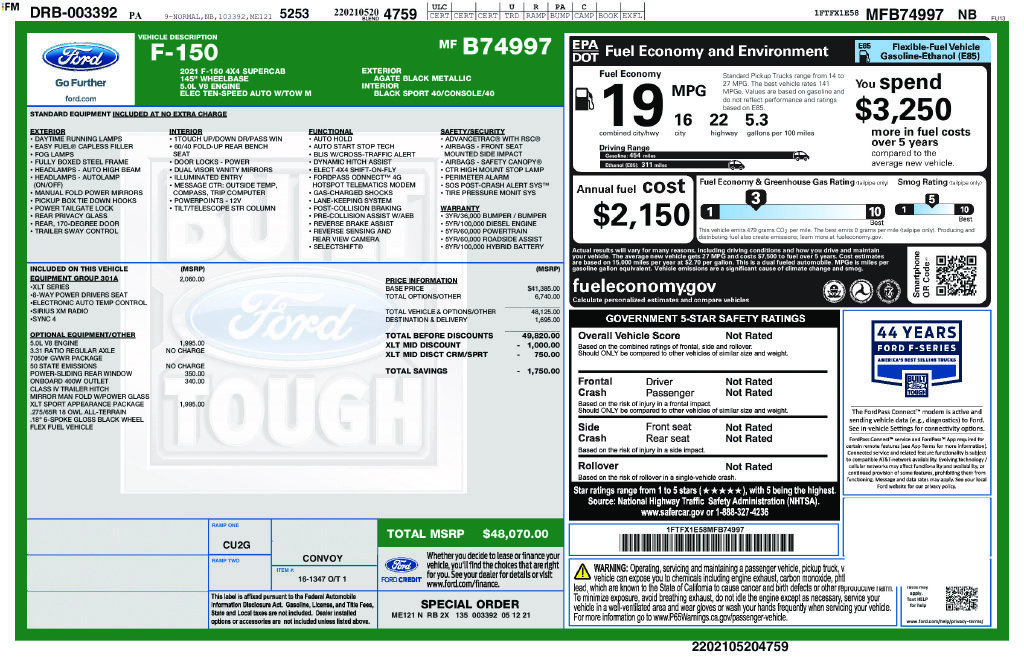 Used 2021 Ford F150 XLT w/ Equipment Group 301A Mid AWD/4WD image 13