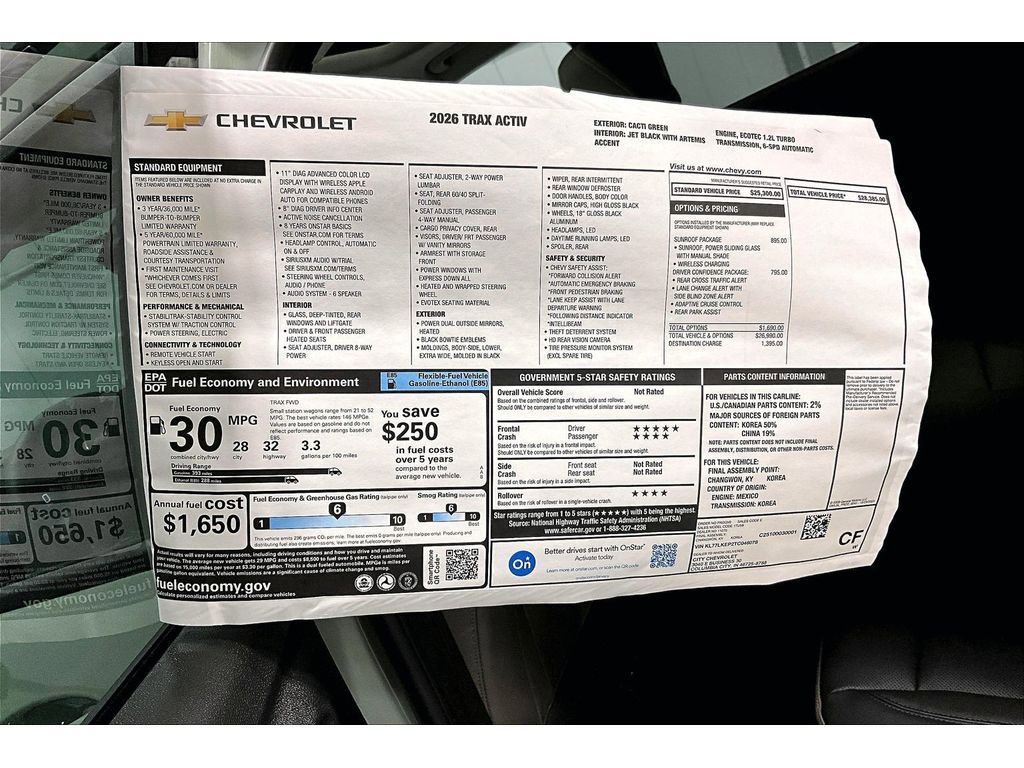 New 2026 Chevrolet Trax ACTIV w/ Sunroof Package image 15