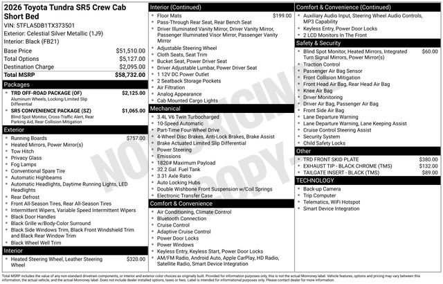 New 2026 Toyota Tundra SR5 w/ TRD Off-Road Package AWD/4WD image 7
