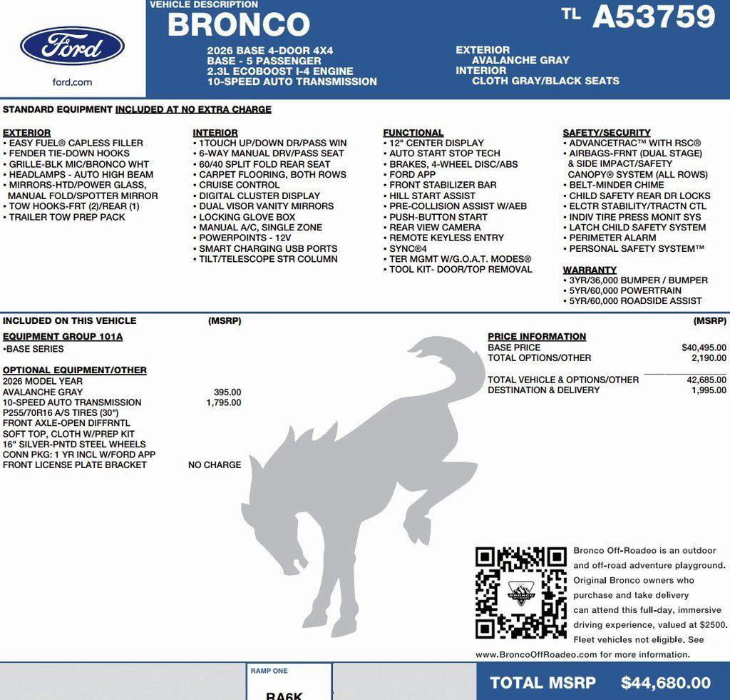 New 2026 Ford Bronco 4-Door image 2