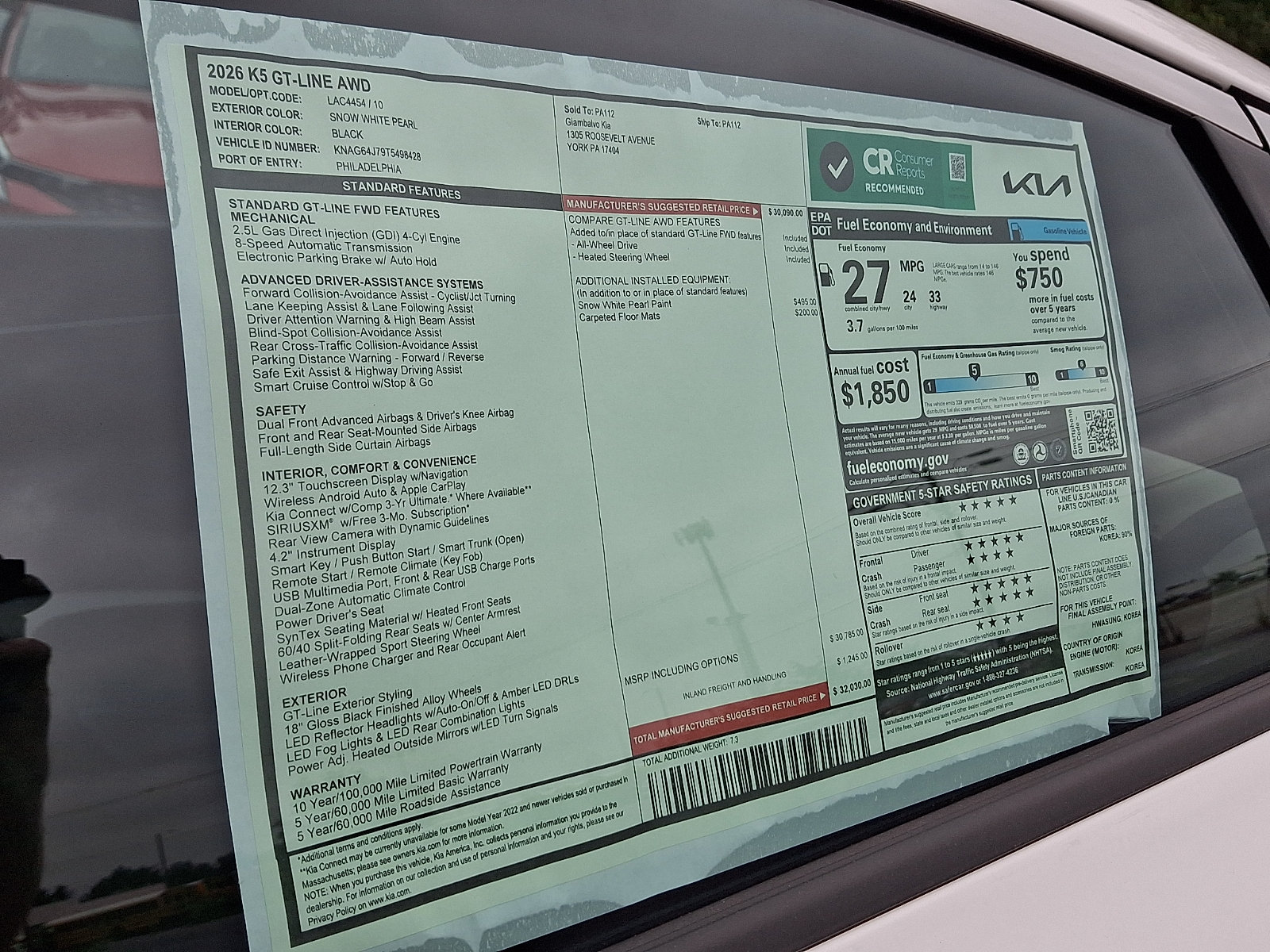 New 2026 Kia K5 GT-Line AWD/4WD image 22