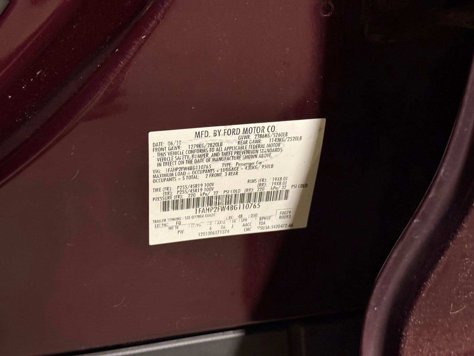 Used 2011 Ford Taurus Limited w/ 301A Rapid Spec Order Code image 20