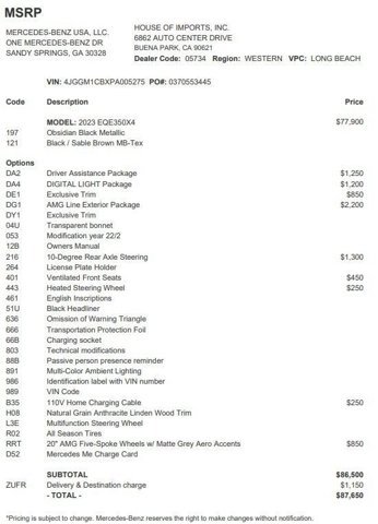 Certified 2023 Mercedes-Benz EQE 350+ 4MATIC SUV image 4
