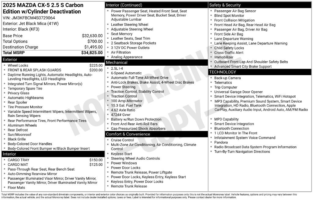 Used 2025 MAZDA CX-5 Carbon Edition AWD/4WD image 2
