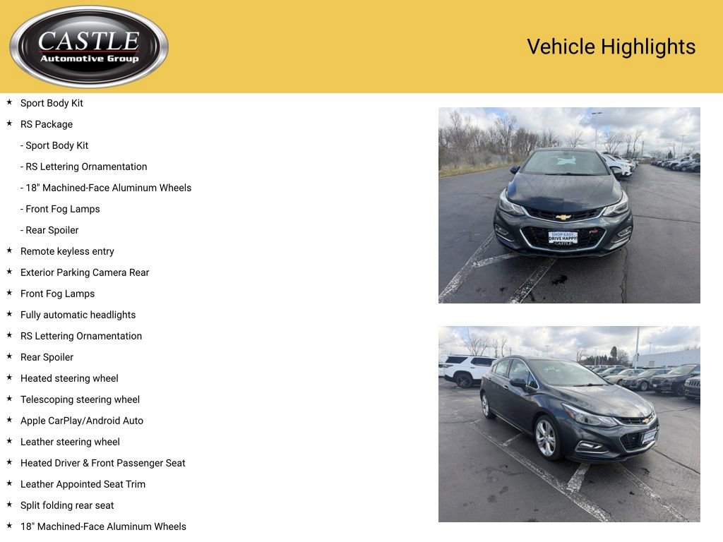 Used 2018 Chevrolet Cruze Premier w/ RS Package image 4
