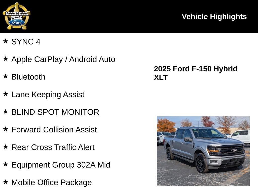 New 2025 Ford F150 XLT w/ Equipment Group 302A MID image 2