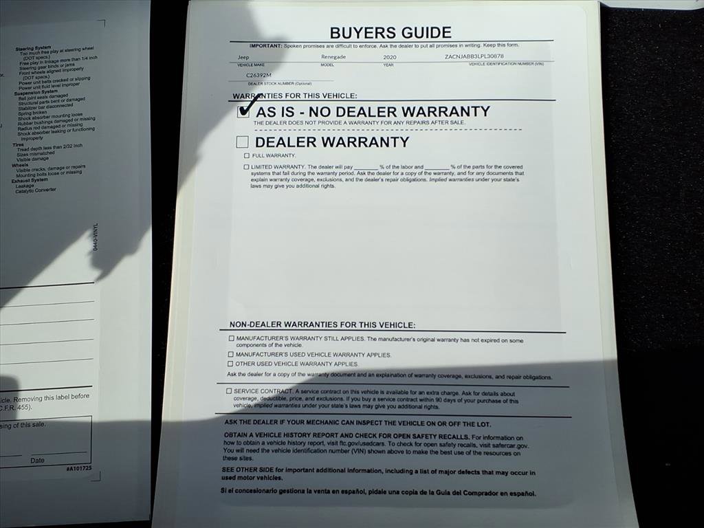 Used 2020 Jeep Renegade Altitude image 34