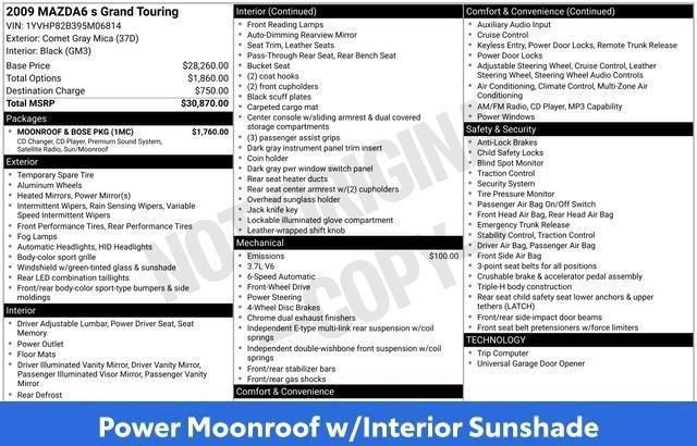 Used 2009 MAZDA MAZDA6 s Grand Touring w/ Moonroof & Bose Pkg FWD image 27