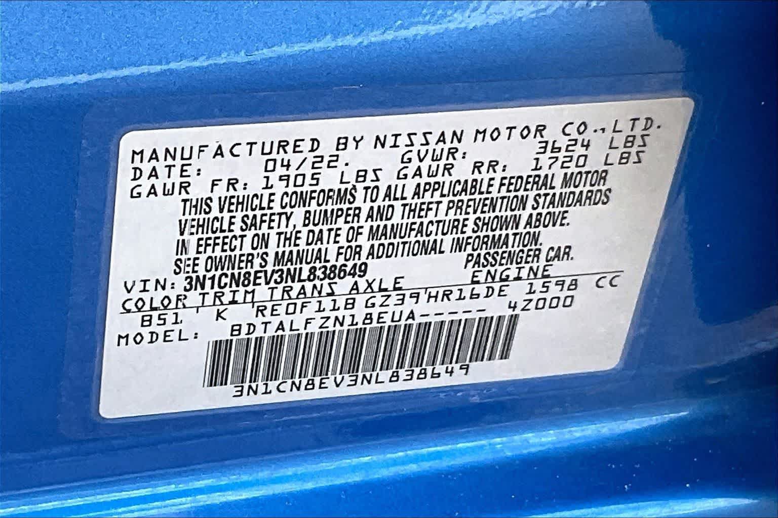 Used 2022 Nissan Versa SV FWD image 19