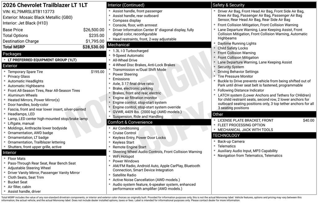 Used 2026 Chevrolet TrailBlazer LT AWD/4WD image 3