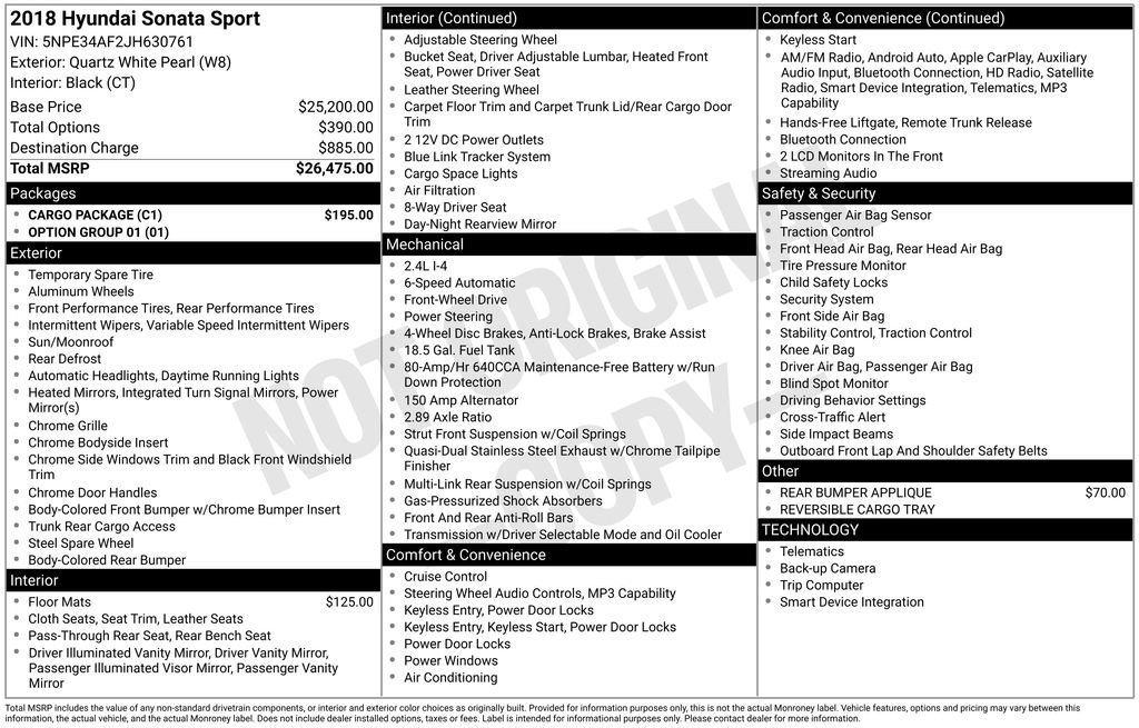 Used 2018 Hyundai Sonata Sport w/ Cargo Package image 38