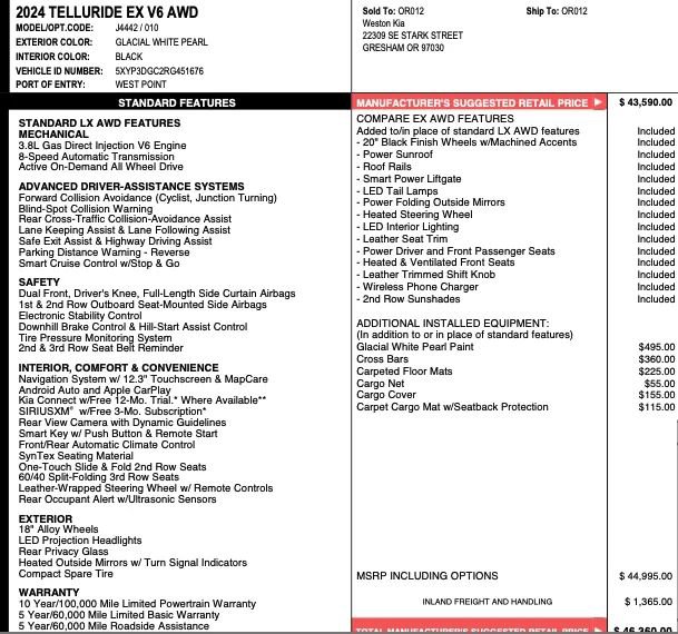 Used 2024 Kia Telluride EX image 2