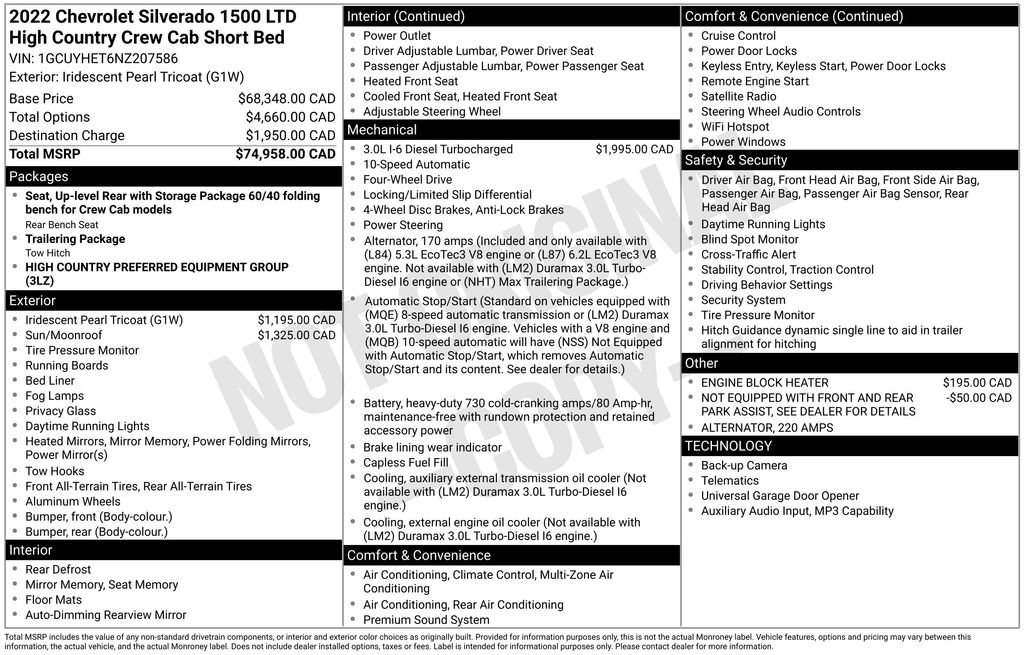 Used 2022 Chevrolet Silverado 1500 High Country AWD/4WD image 44