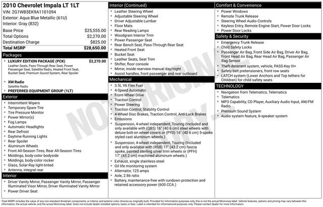 Used 2010 Chevrolet Impala LT w/ Luxury Edition Package FWD image 22