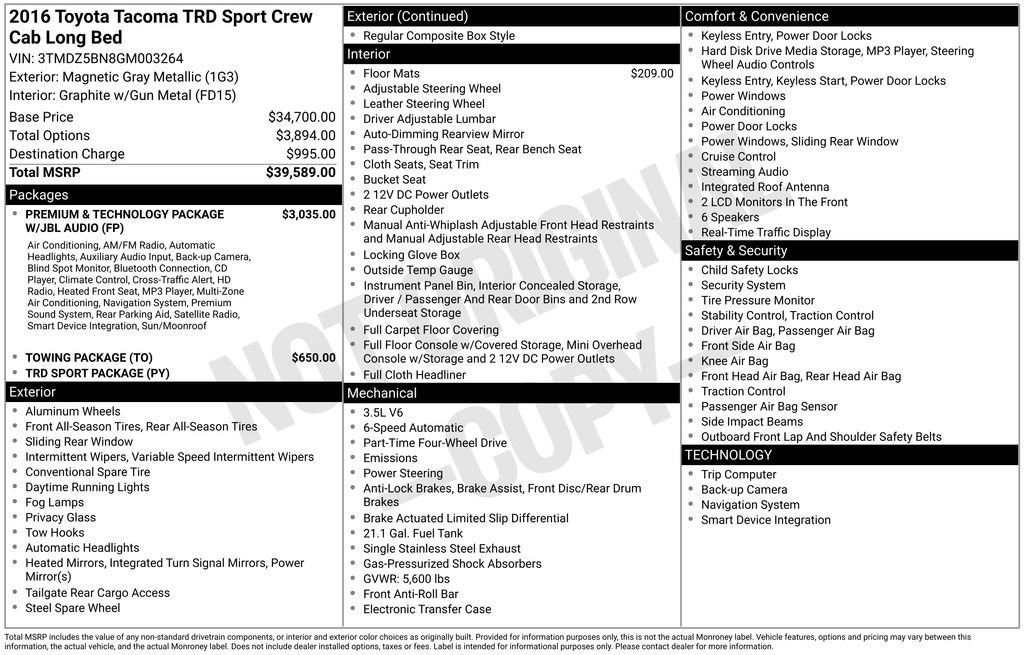 Used 2016 Toyota Tacoma TRD Sport image 52