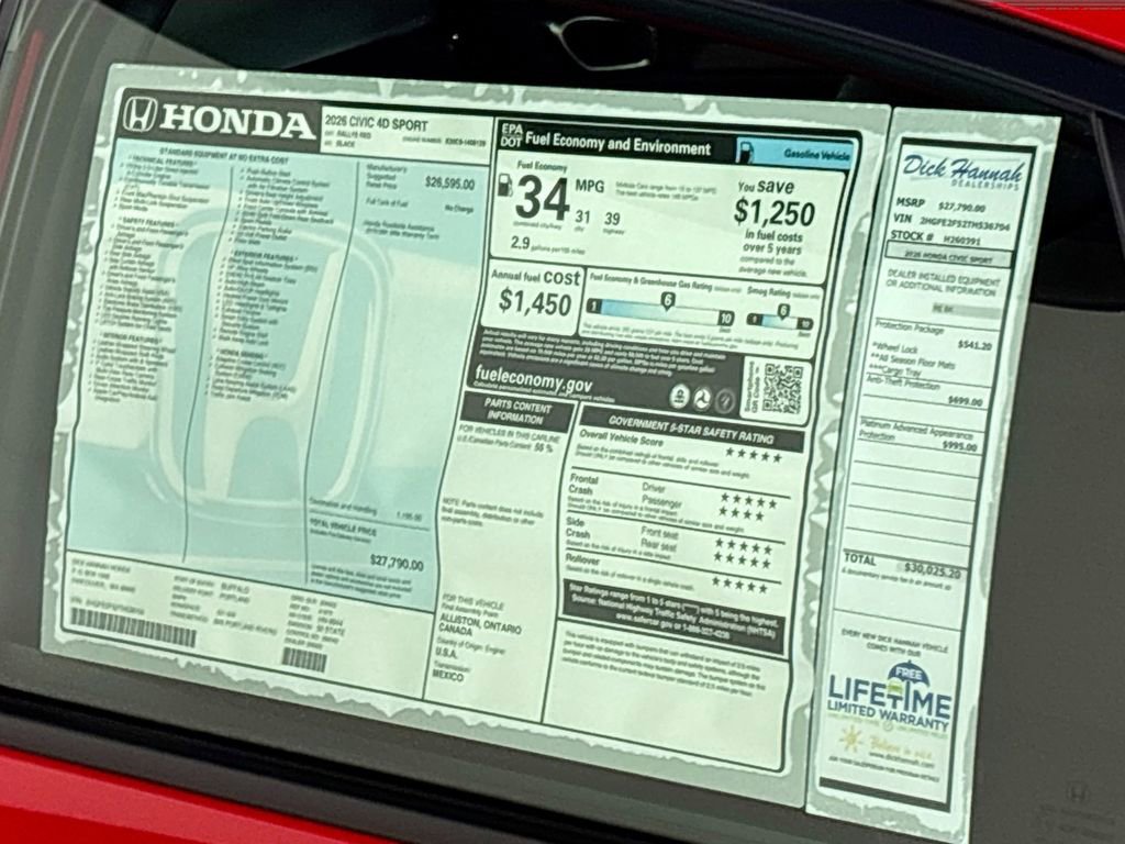 New 2026 Honda Civic Sport image 23