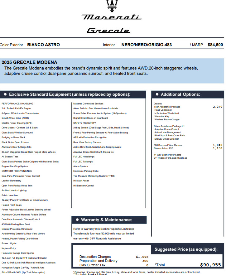 Used 2025 Maserati Grecale Modena AWD/4WD image 2