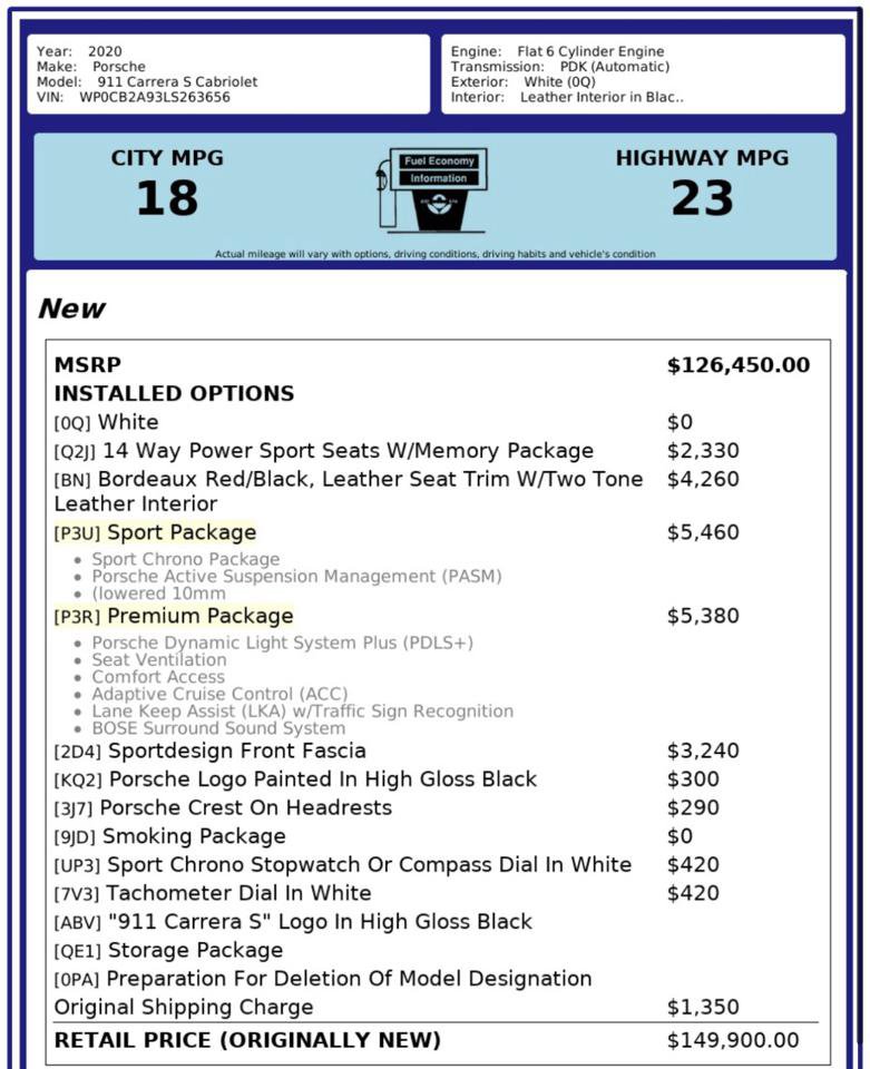 Used 2020 Porsche 911 Carrera S w/ Sport Package image 4