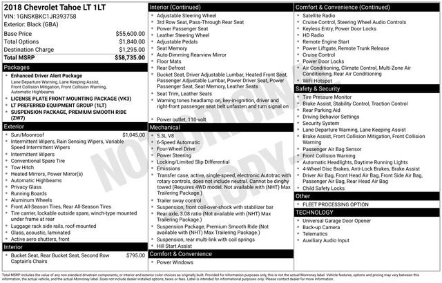 Certified 2018 Chevrolet Tahoe LT image 44