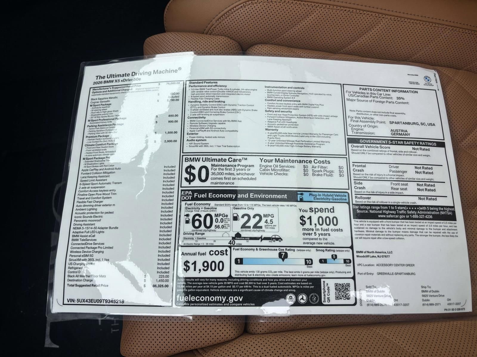 New 2026 BMW X5 xDrive50e w/ M Sport Package image 35