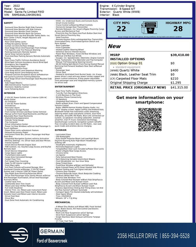 Used 2022 Hyundai Santa Fe Limited image 28