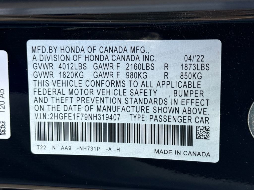 Used 2022 Honda Civic EX image 30