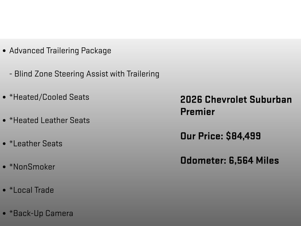 Certified 2026 Chevrolet Suburban Premier w/ Sun And Tow Package AWD/4WD image 36