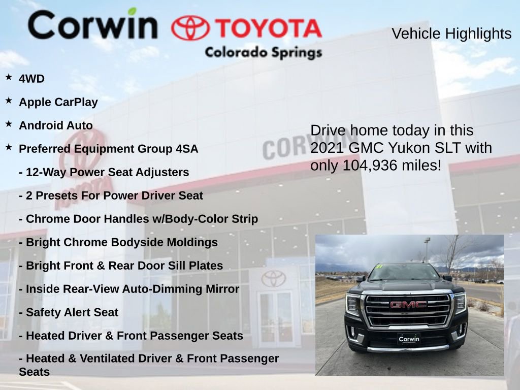 Used 2021 GMC Yukon SLT w/ Rear Media and Nav Package image 7