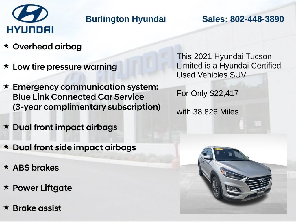 Certified 2021 Hyundai Tucson Limited AWD/4WD image 19