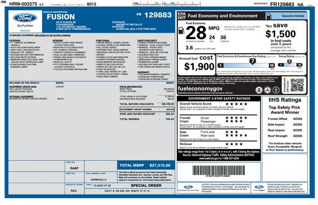 Used 2015 Ford Fusion SE w/ Equipment Group 202A FWD image 28