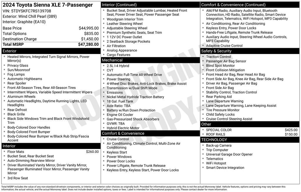 Used 2024 Toyota Sienna XLE AWD/4WD image 6